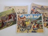 quatre cartes postales représentant des scènes de la guerre de l'Empire espagnol