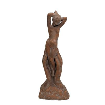 an image of a statue of a woman holding a cat