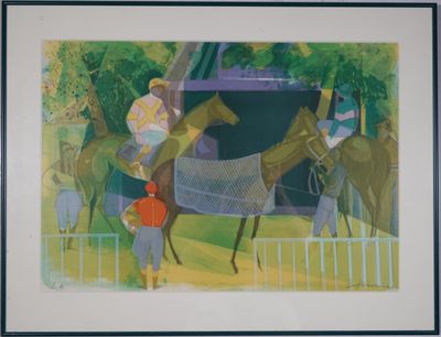 CAMILLE HILAIRE (1916-2004) Avant la course, lithographie si…
