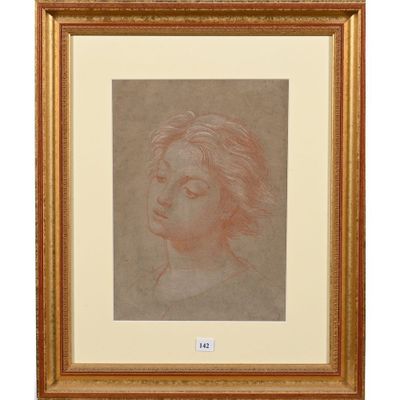 un dessin représentant le visage d'une femme dans un cadre doré