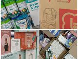 un collage de photos de produits pour bébés dans un magasin