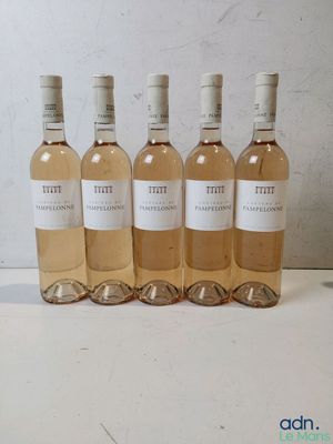 six bouteilles de vin blanc sont alignées sur une table