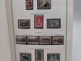 an open book with a bunch of stamps on it