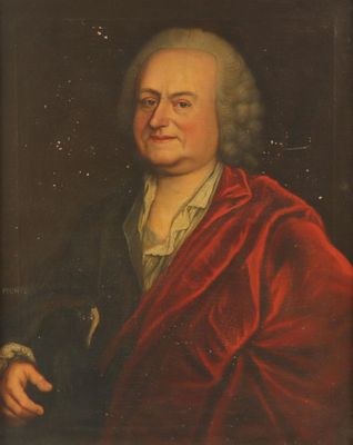 a portrait of a man in a red cloak