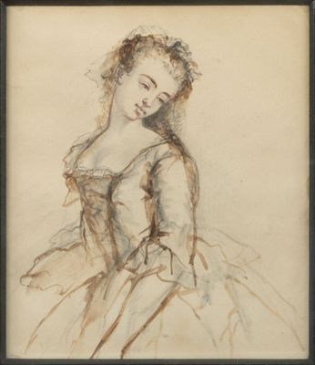 l'image d'un dessin d'une femme en robe