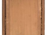 a painting of a brown wooden frame with a white background