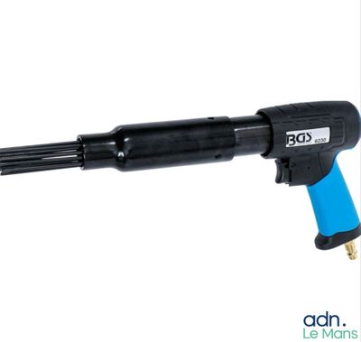 a close up of a blow gun on a white background