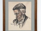 an image of a drawing of a man with a hat on