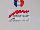 a box with a sticker on it that says mechanic worker