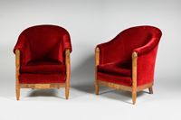 Paire de bergères gondoles par Paul Follot vers 1920