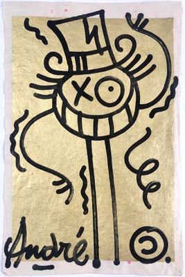 drawing of a stick figure with a top hat on it ' s head