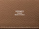 hermes ' s leather wallet in brown with white stitching