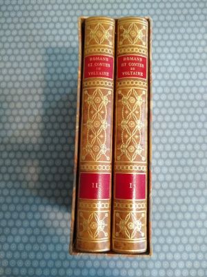 deux livres sont posés dans une boîte sur une surface bleue