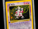 the pokemon card is in a clear plastic holder on a black background