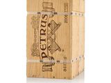 a wooden box with a wine label on it