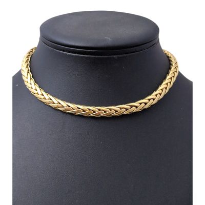 COLLIER maille palmier en or jaune Poids 65,9 g long 42 cm - Photo 1