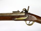 a close up of a rifle on a white background with a white background