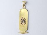 yellow gold plated pendant with a rose cut diamond in the center