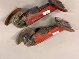 pair of antique cast iron fire sprinkles