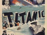 une vieille affiche de cinéma représentant un homme dans un bateau, entouré d'autres personnes