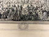 a drawing of a large group of people sitting on a stage