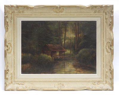 une image représentant un tableau d'une cabane dans les bois