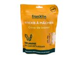 un gros plan sur un sac de nourriture sur fond blanc