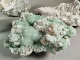 some green and white rocks on a white plate