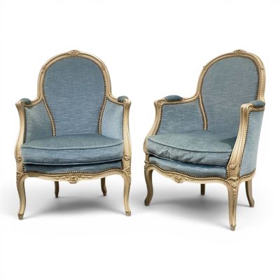 pair of louis xv style armchairs