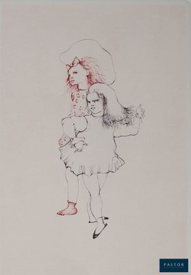 une image représentant un dessin d'une petite fille tenant un ours en peluche
