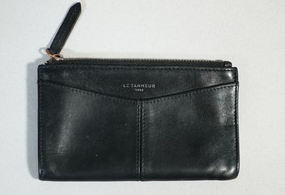 LE TANNEUR Porte-monnaie en cuir noir