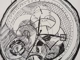 an image of a drawing of a clock on a table