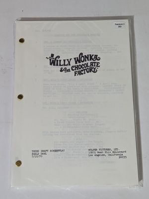 a sheet of paper that has a picture of willy wonke on it