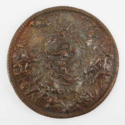 Médaillon en bronze représentant des bacchanales, XIXe s.