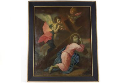 une image représentant un tableau de Jésus portant la croix
