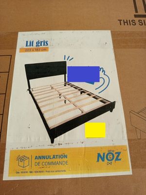 Lot de 4 lits de couleur gris pour matelas 180x200