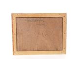 an old picture of a wooden frame with writing on it