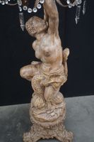 magnifique grand lampadaire en bois sculpté - soutenu par un… (photo 4)