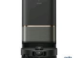 un gros plan d'un purificateur d'air noir sur fond blanc