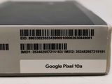 the back of a google pixel 10a box with a bar code on it