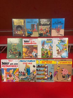 Lot de 12 BD (bande dessinée) TINTIN - ASTERIX et divers  - accidents 