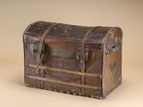 an old trunk that is sitting on the floor