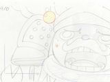 dessin représentant un astronaute avec un casque et un visage