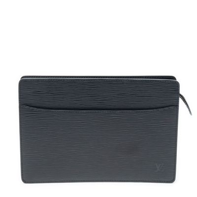 louis vuitton black epi leather zipped wallet