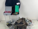 a bag and a backpack sitting on a table