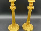 paire de chandeliers anciens en laiton