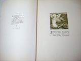 an open book with a picture of an angel on it