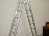 a ladder leaning up against a wall in a room