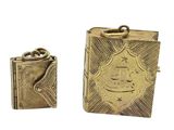 une photo représentant un briquet en or et un étui à briquet