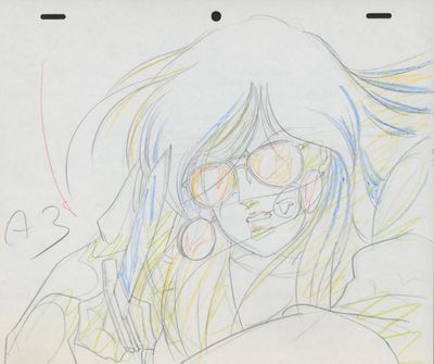 dessin représentant une jeune fille portant des lunettes et tenant un ballon en forme de cœur dans la main